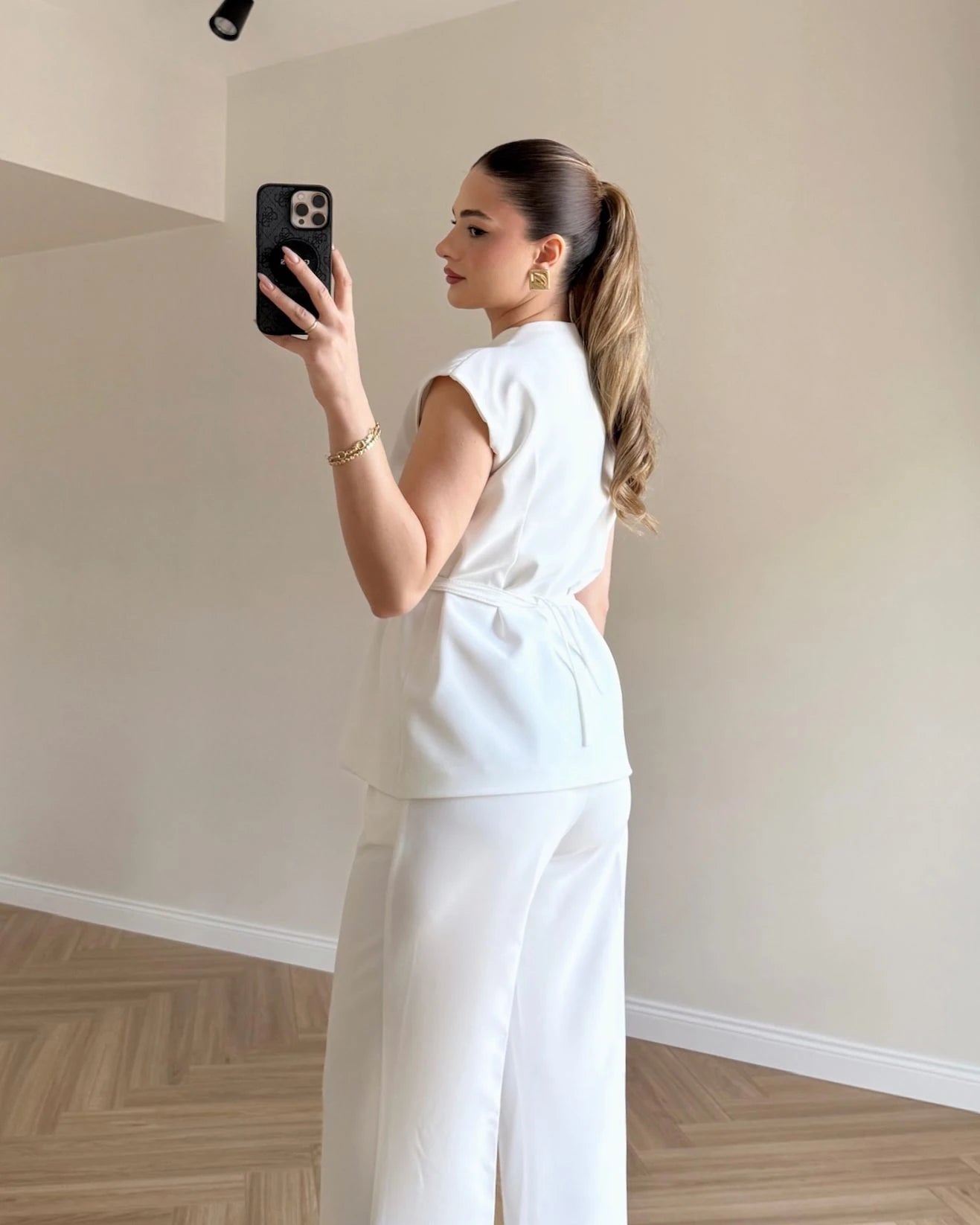 SERENA Premium Yelek Pantolon İkili Takım - Beyaz