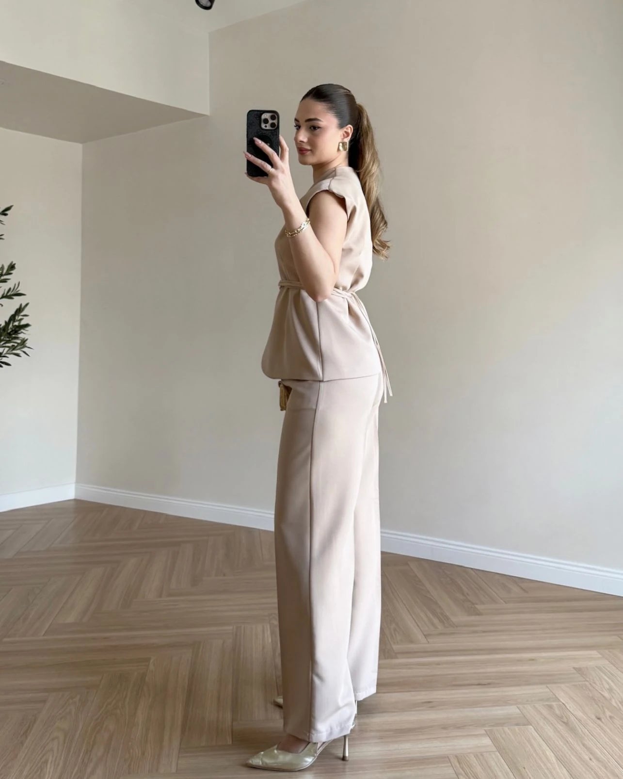 SERENA Premium Yelek Pantolon İkili Takım - Bej