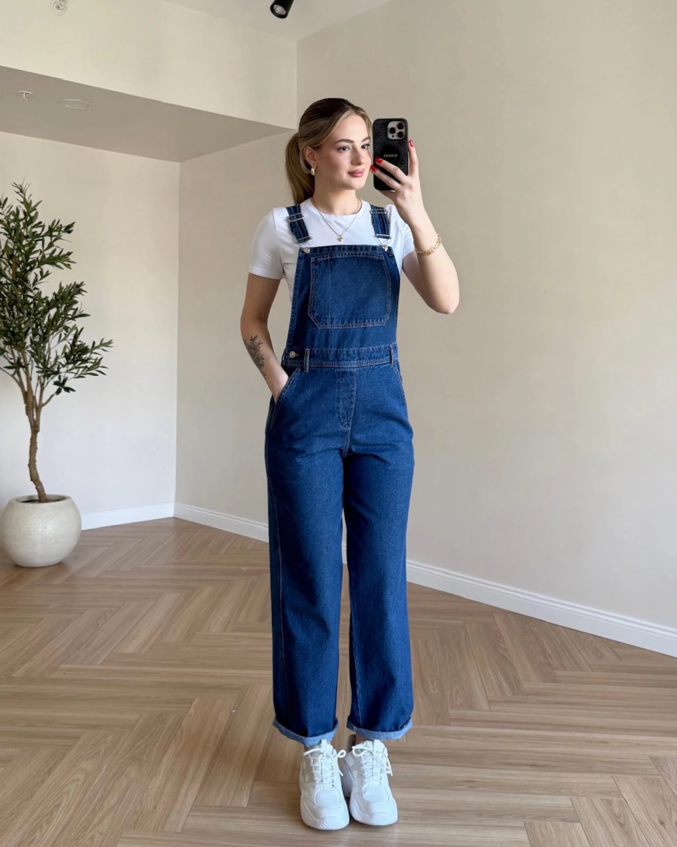 Denim Salopet - Koyu Mavi