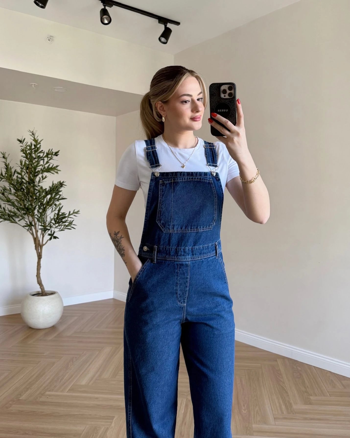 Denim Salopet - Koyu Mavi