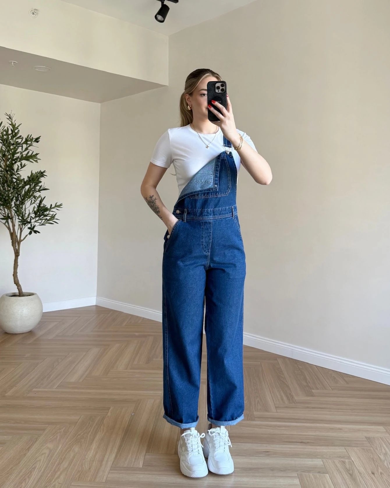Denim Salopet - Koyu Mavi