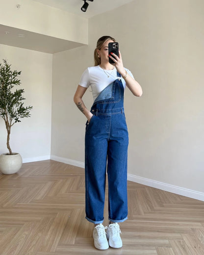 Denim Salopet - Koyu Mavi