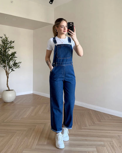 Denim Salopet - Koyu Mavi