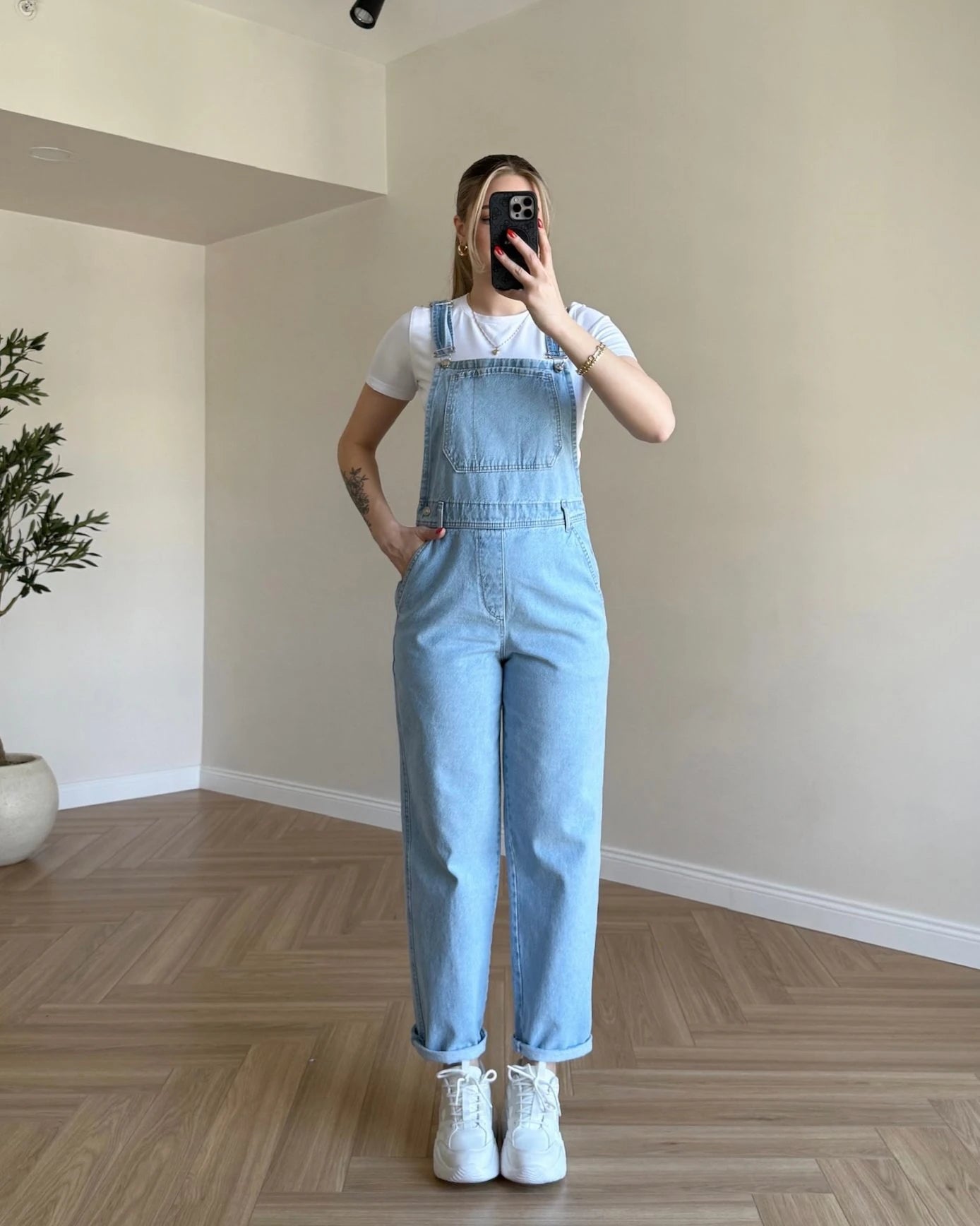 Denim Salopet - Açık Mavi