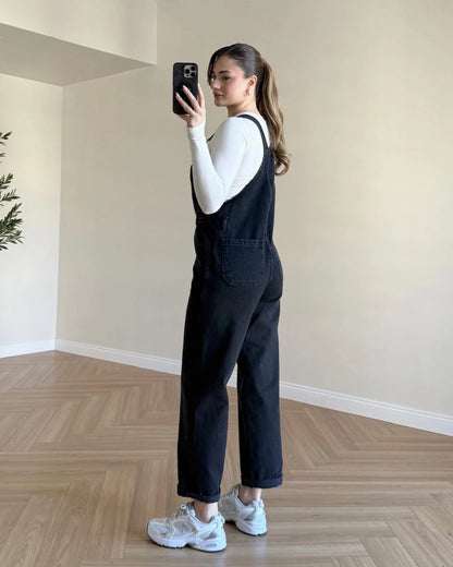 Denim Salopet - Siyah
