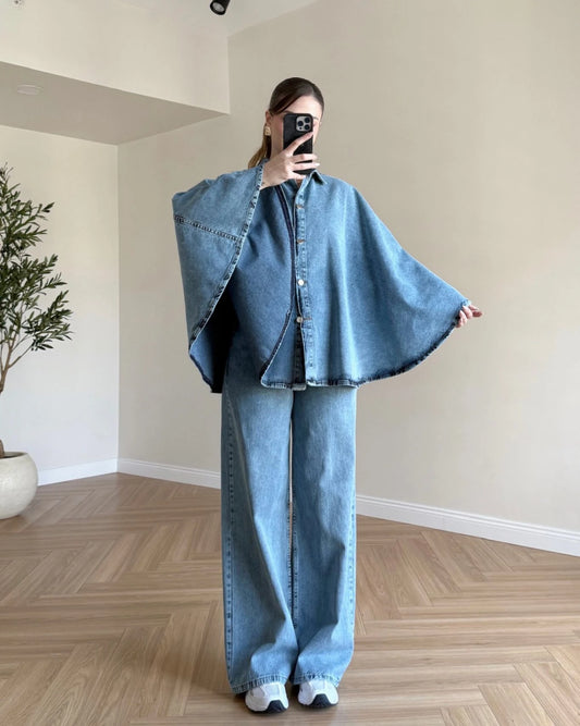 Pançolu Denim Takım - Açık Mavi