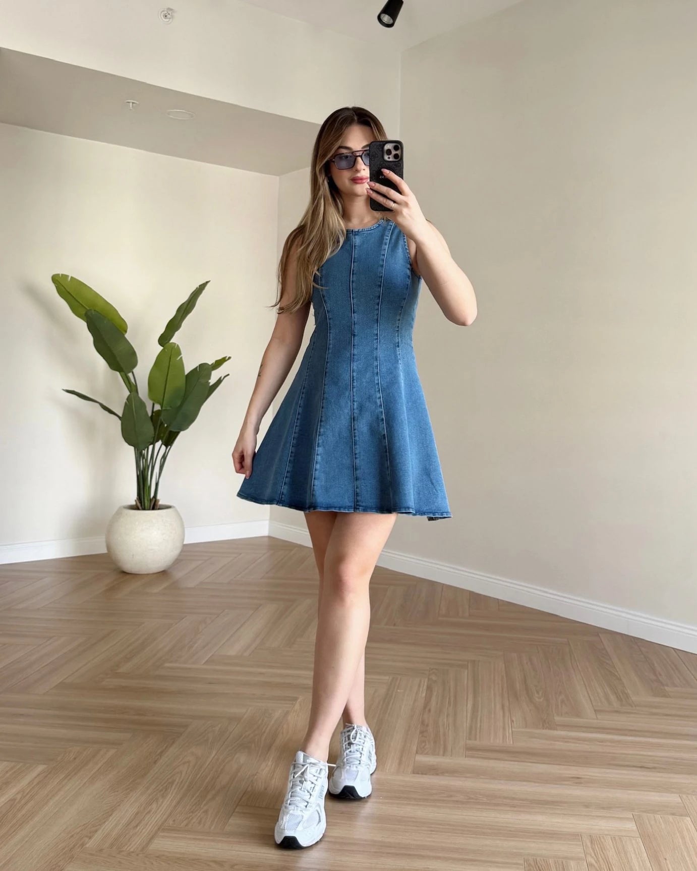 RIERA Mini Denim Elbise - Mavi