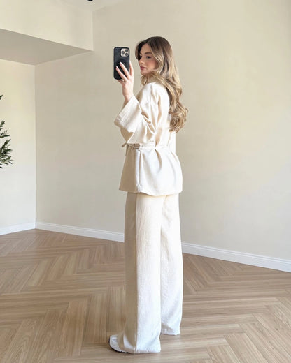 Soft Elegance Kimono Takım - Bej