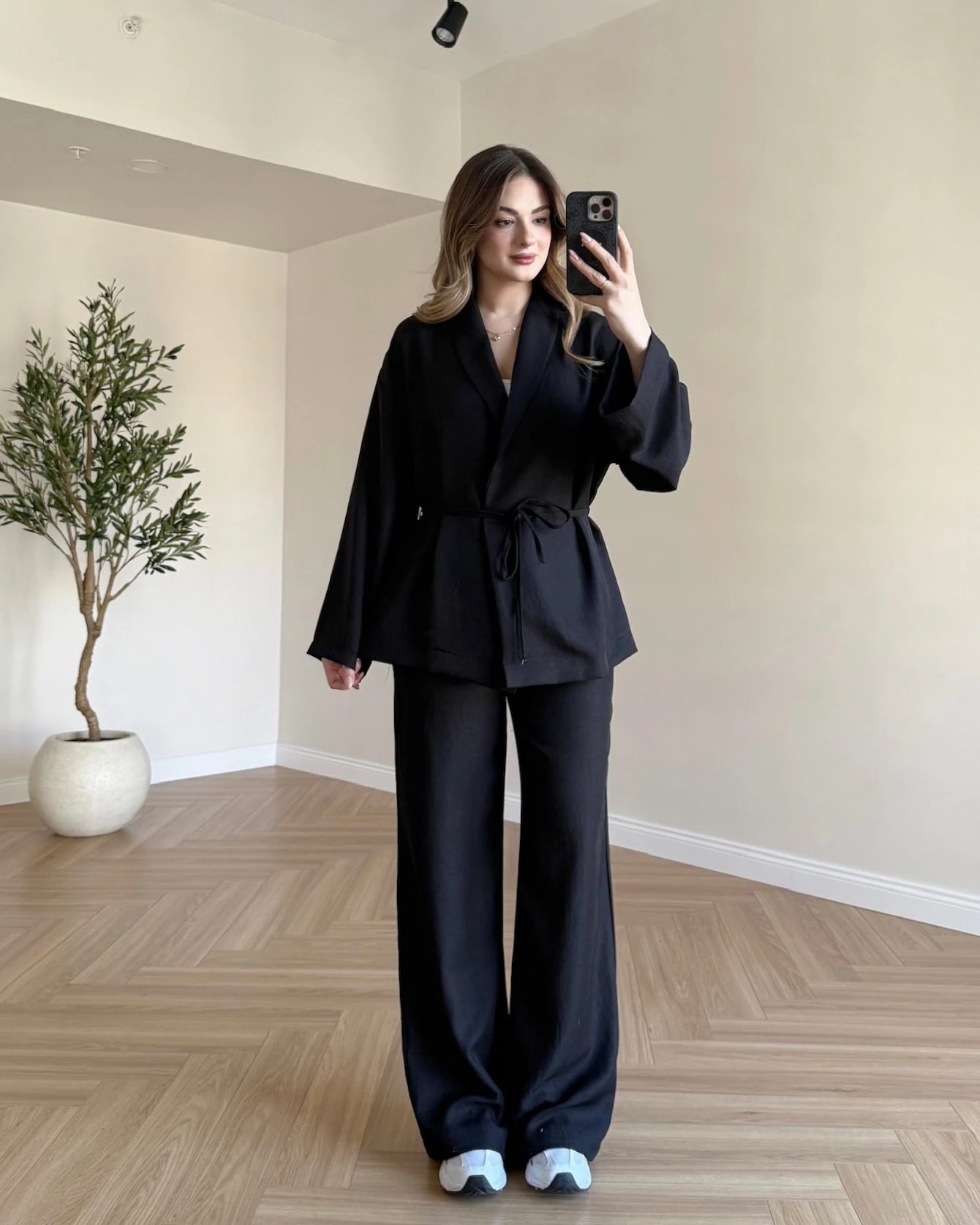 Soft Elegance Kimono Takım - Siyah